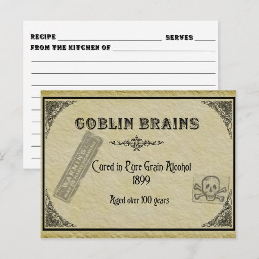 Goblin Brains Recipe Card Briefkaart (Voorkant / Achterkant)