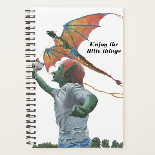 Goblin Child Flying Dragon Kite Fantasy Planner (Voorkant)