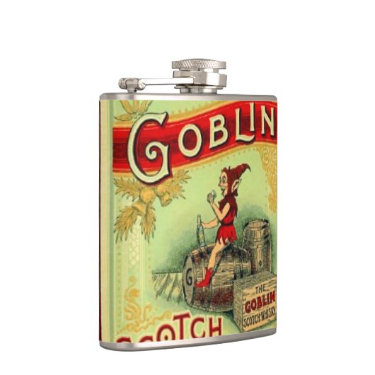Goblin Elf Gnome Whiskey Label Hip Flask Heupfles (Rechts)