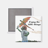 Goblin Flying Dragon Kite Fantasy Button Magnet (Voorkant / Achterkant)