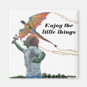 Goblin Flying Dragon Kite Fantasy Button Magnet (Voorkant)