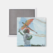 Goblin Flying Dragon Kite Fantasy Joy Magnet (Voorkant / Achterkant)