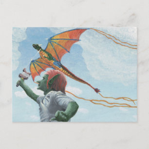 Goblin Flying Rainbow Dragon Fantasy Art Briefkaar Briefkaart