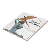 Goblin Flying Rainbow Dragon Kite Fantasy Art Tege Tegeltje (Zijkant)