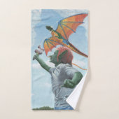 Goblin Flying Rainbow Dragon Kite Fantasy Handdoek (Handdoek)