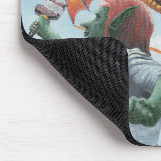 Goblin Flying Rainbow Dragon Kite Fantasy Mousepad Muismat (Hoek)