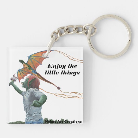 Goblin Flying Rainbow Dragon Kite Fantasy Sleutelh Sleutelhanger (Achterkant)