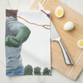 Goblin Flying Rainbow Dragon Kite Kitchen Towel Theedoek (Quarter Fold)