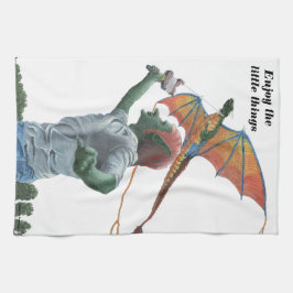 Goblin Flying Rainbow Dragon Kite Kitchen Towel Theedoek