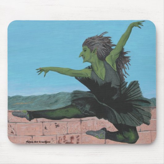 Goblin Girl Ballerina Dancing Fantasy Art Mousepad Muismat (Voorkant)