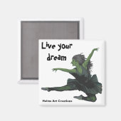 Goblin Girl Ballet Dancer Fantasy Button Magnet (Voorkant / Achterkant)