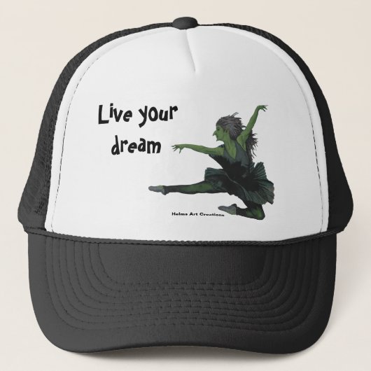 Goblin Girl Ballet Dancing Fantasy Art Trucker Hat Pet (Voorkant)