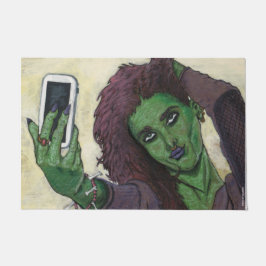 Goblin Girl Mobiele Telefoon Selfie Deur Mat