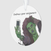 Goblin Girl Selfie Fantasy Art Acryl Ornament (voorkant)