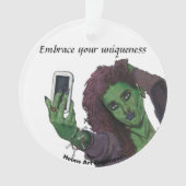 Goblin Girl Selfie Fantasy Art Acryl Ornament (voorkant)