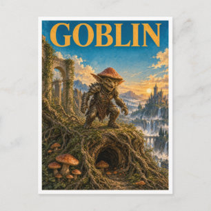 Goblin, Gotische Fantasy Monster Muismat. De Gob Briefkaart