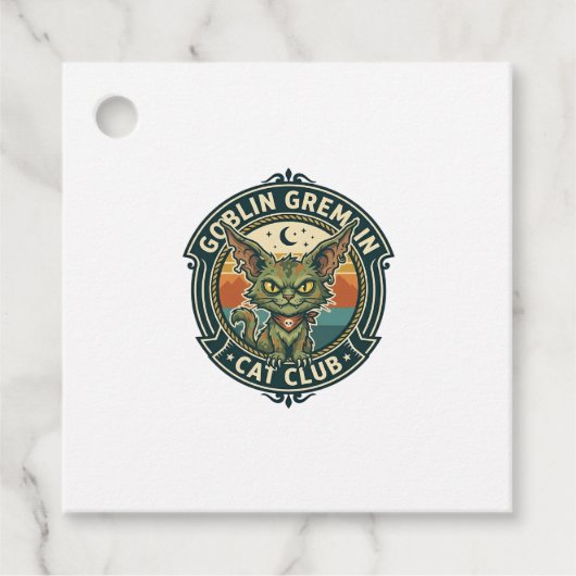 Goblin Gremlin Kat Cute Kitty Design - Goblin Grem Bedankjes Labels (Voorkant)