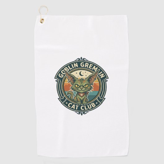 Goblin Gremlin Kat Cute Kitty Design - Goblin Grem Golfhanddoek (Voorkant)