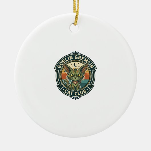 Goblin Gremlin Kat Cute Kitty Design - Goblin Grem Keramisch Ornament (Voorkant)