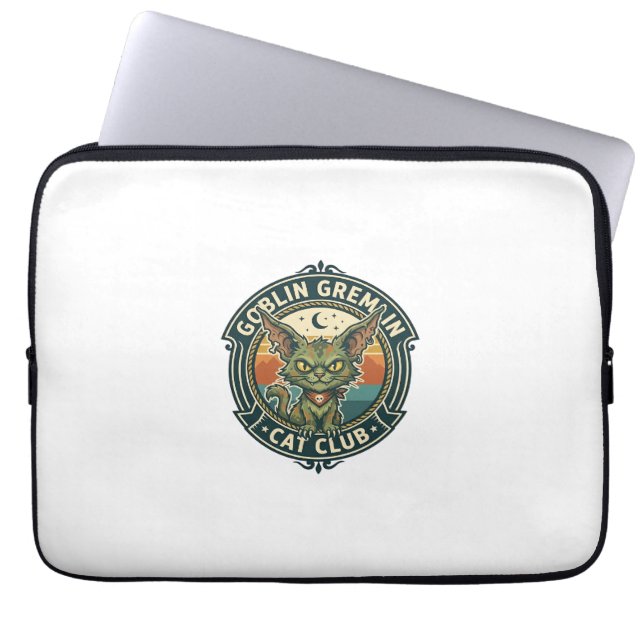 Goblin Gremlin Kat Cute Kitty Design - Goblin Grem Laptop Sleeve (Voorkant)