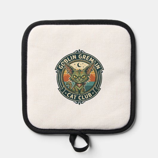 Goblin Gremlin Kat Cute Kitty Design - Goblin Grem Pannenlap (Voorkant)