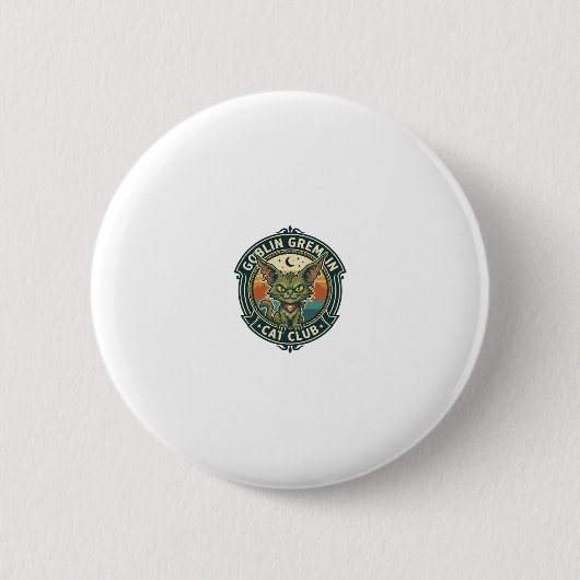 Goblin Gremlin Kat Cute Kitty Design - Goblin Grem Ronde Button 5,7 Cm (Voorkant)