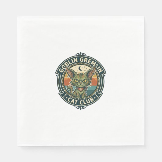 Goblin Gremlin Kat Cute Kitty Design - Goblin Grem Servet (Voorkant)