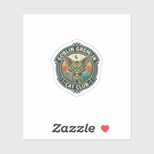 Goblin Gremlin Kat Cute Kitty Design - Goblin Grem Sticker (Vel)