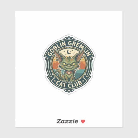 Goblin Gremlin Kat Cute Kitty Design - Goblin Grem Sticker (Vel)