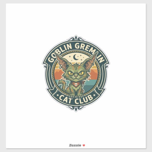 Goblin Gremlin Kat Cute Kitty Design - Goblin Grem Sticker (Vel)