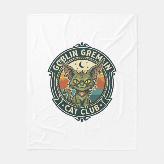 Goblin Gremlin Kat Cute Kitty Ontwerp - Goblin Gre Fleece Deken (Voorkant)
