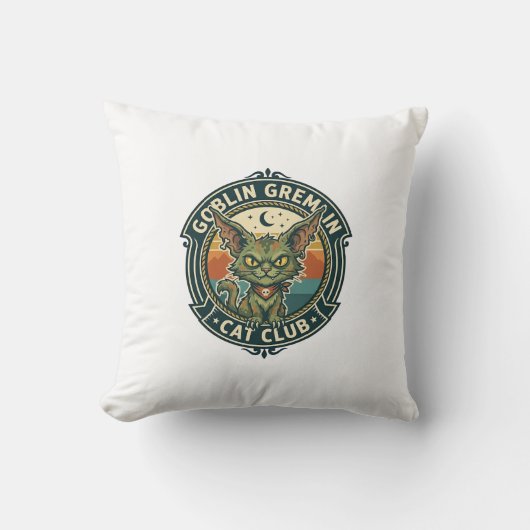 Goblin Gremlin Kat Cute Kitty Ontwerp - Goblin Gre Kussen (Voorkant)