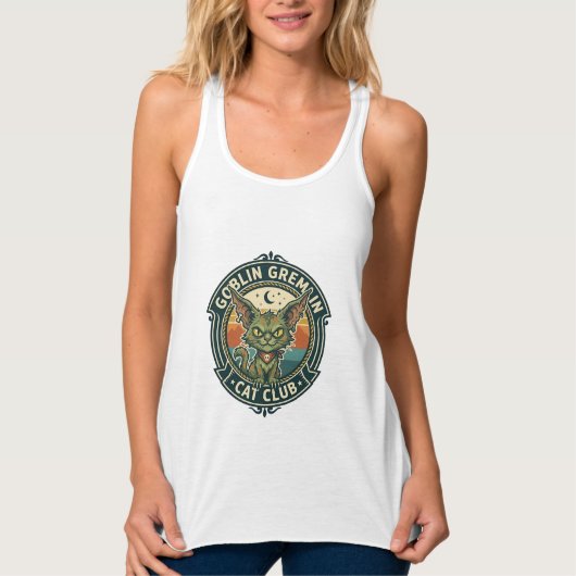 Goblin Gremlin Kat Cute Kitty Ontwerp - Goblin Gre Tanktop (Voorkant)