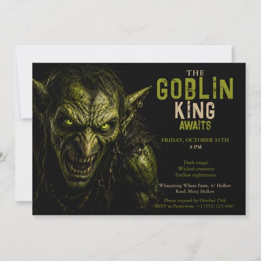 Goblin Halloween-feest - Dark Fantasy Halloween Kaart (Voorkant)
