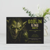 Goblin Halloween-feest - Dark Fantasy Halloween Kaart (Staand voorkant)