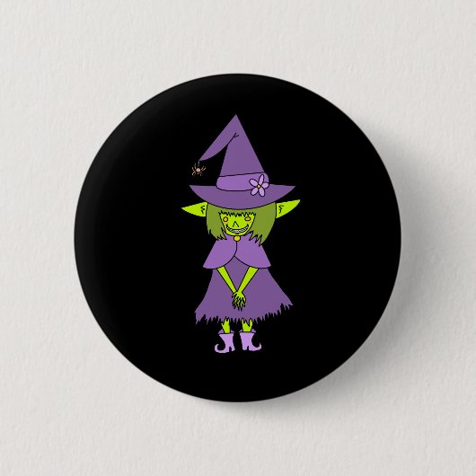 Goblin Heks Knop Ronde Button 5,7 Cm (Voorkant)