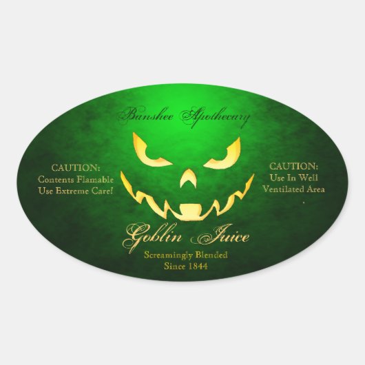  Goblin Juice Halloween Fles Stickers (Voorkant)