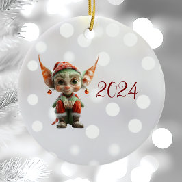 Goblin Kerst Elf Keramisch Ornament