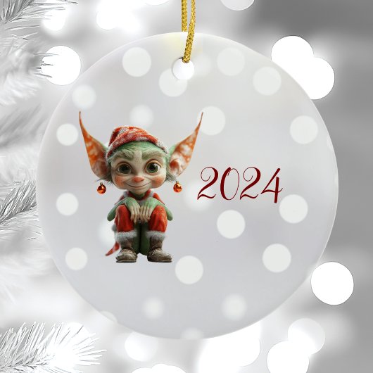 Goblin Kerst Elf Keramisch Ornament