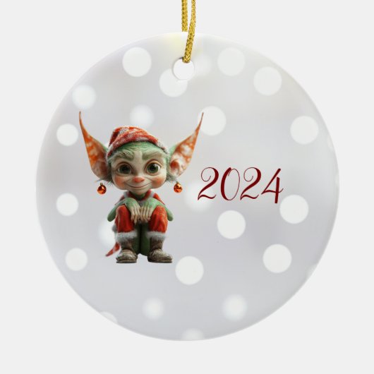 Goblin Kerst Elf Keramisch Ornament (Voorkant)