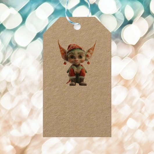 Goblin Kerst Elf Kraft Gift Labels Cadeaulabel