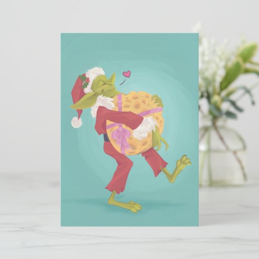 Goblin Kerstmis - Nice en Basic Feestdagenkaart (Staand voorkant)