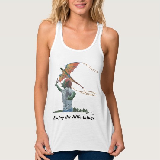 Goblin Kind Vliegende Dragon Kite Fantasy Art Shir Tanktop (Voorkant)