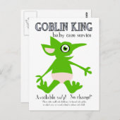 Goblin King Baby Care Service Briefkaart (Voorkant / Achterkant)