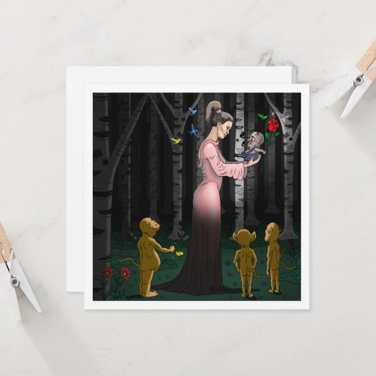 Goblin Liefde Valentijnsdag Kaart (Voorkant / Achterkant in situ)