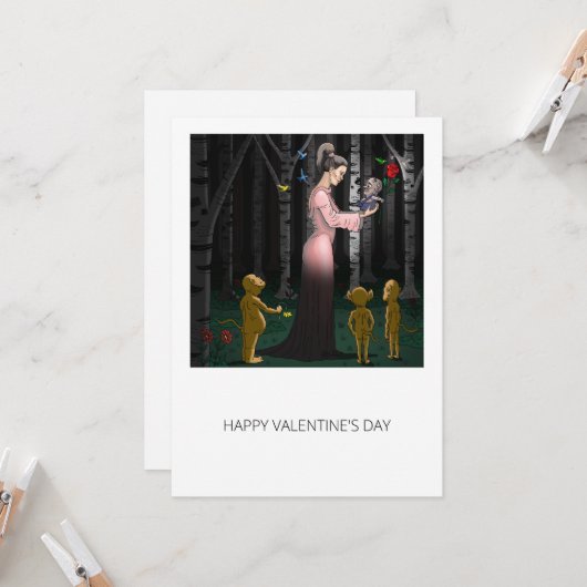 Goblin Liefde Valentijnsdag Kaart (Voorkant / Achterkant in situ)
