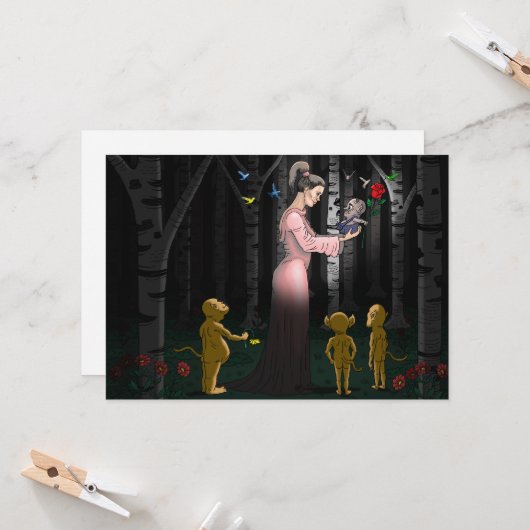 Goblin Liefde Valentijnsdag Kaart (Voorkant / Achterkant in situ)