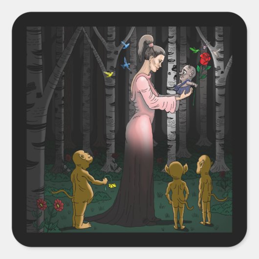 Goblin Liefde Vierkante Sticker (Voorkant)