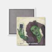 Goblin Meisje Mobiele Telefoon Selfie Button Magne Magneet (Voorkant / Achterkant)