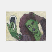 Goblin Meisje Mobiele Telefoon Selfie Fantasy Art  Fleece Deken (Voorkant (Horizontaal))